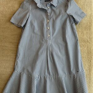 Tommy Hilfiger Striped Short Puff Sleeve Dress